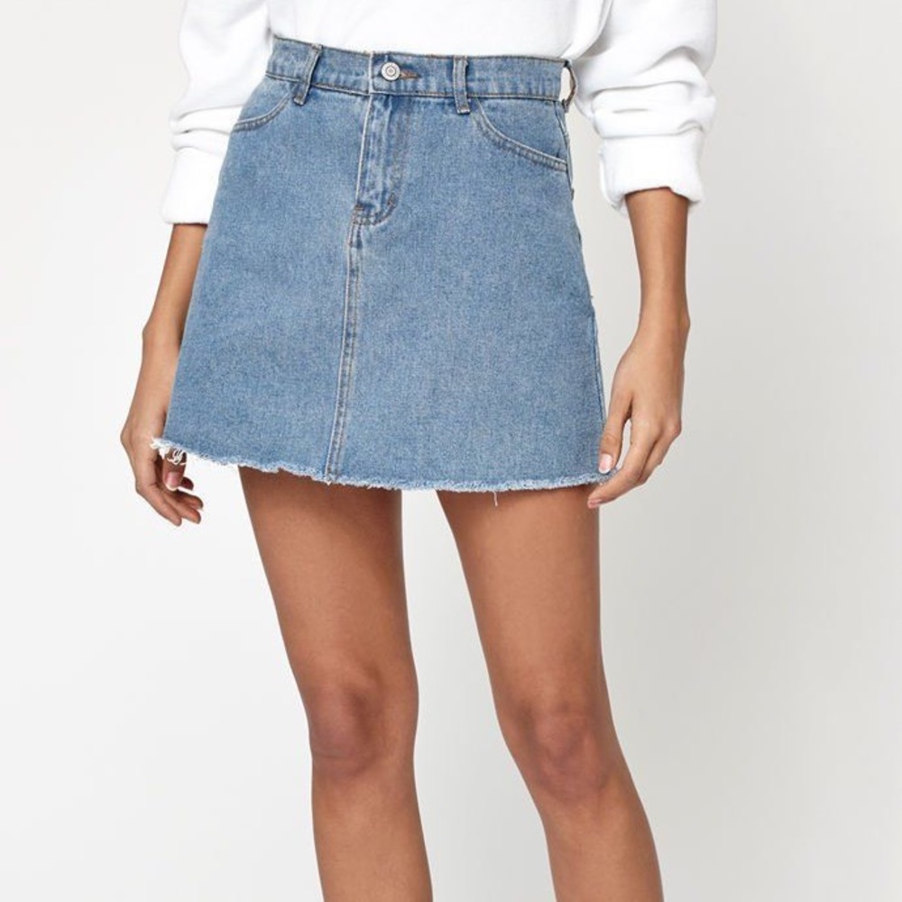 Brandy Melville light wash denim skirt